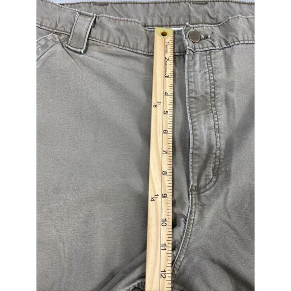 Carhartt Pants Mens 40 x 30 Dungaroo Fit Khaki Canvas Utility Work Carpenter - Picture 8 of 16